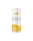 Kava relaxation supplement can with 'leilo' branding on a white background