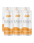 6 Leilo Tangerine Mango cans on a transparent background