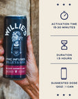 Willie's Remedy+ 10mg Black Cherry Lime THC Infused Seltzer