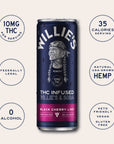 Willie's Remedy+ 10mg Black Cherry Lime THC Infused Seltzer