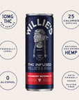Willie's Remedy+ 10mg Strawberry Watermelon THC Infused Seltzer