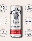 Willie's Remedy+ 5mg Strawberry Watermelon THC Infused Seltzer