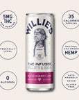 Willie's Remedy+ 5mg Black Cherry Lime THC Infused Seltzer