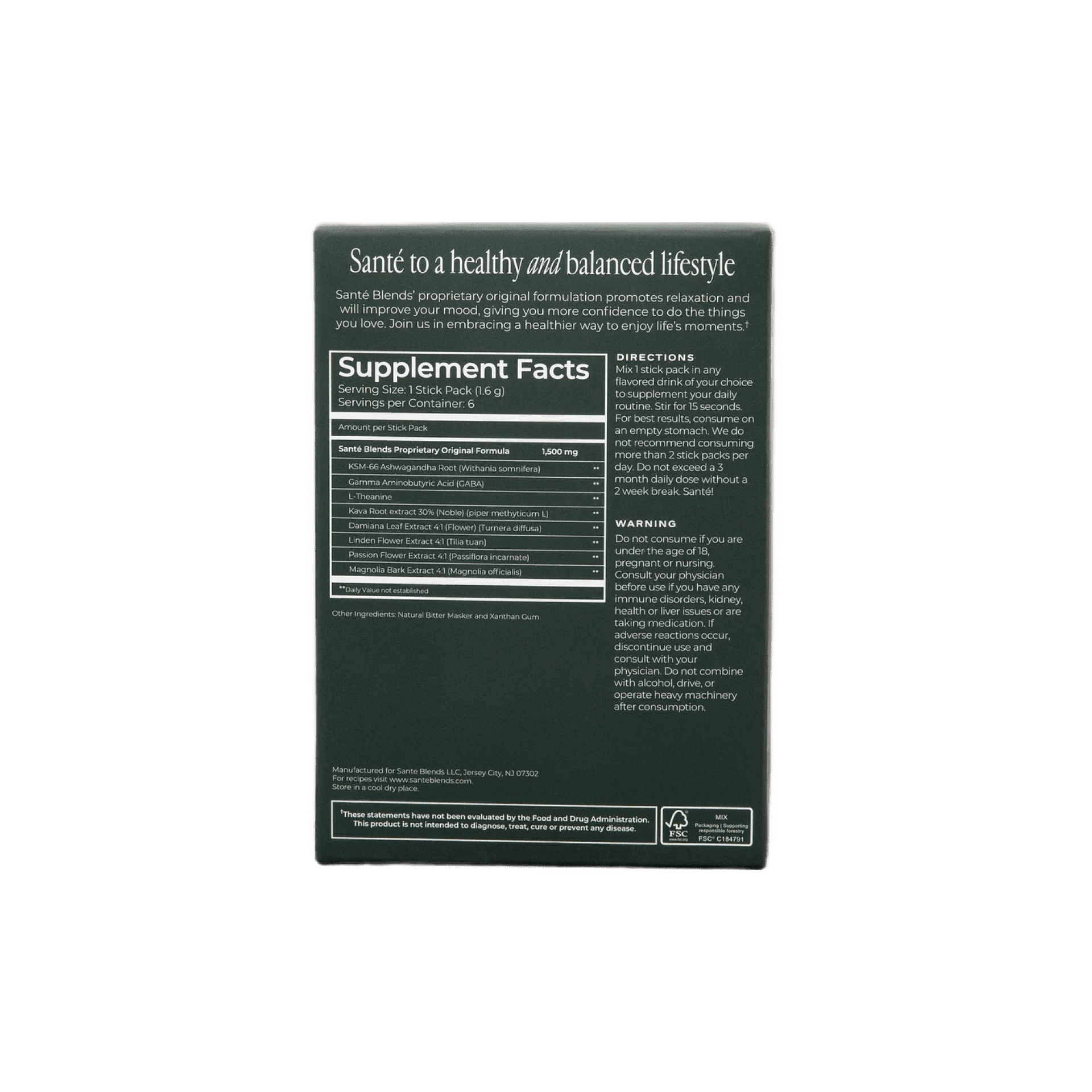 Santé Blends Original - Non - Alcoholic Powdered Supplement (6pk) - Buzz by Boisson