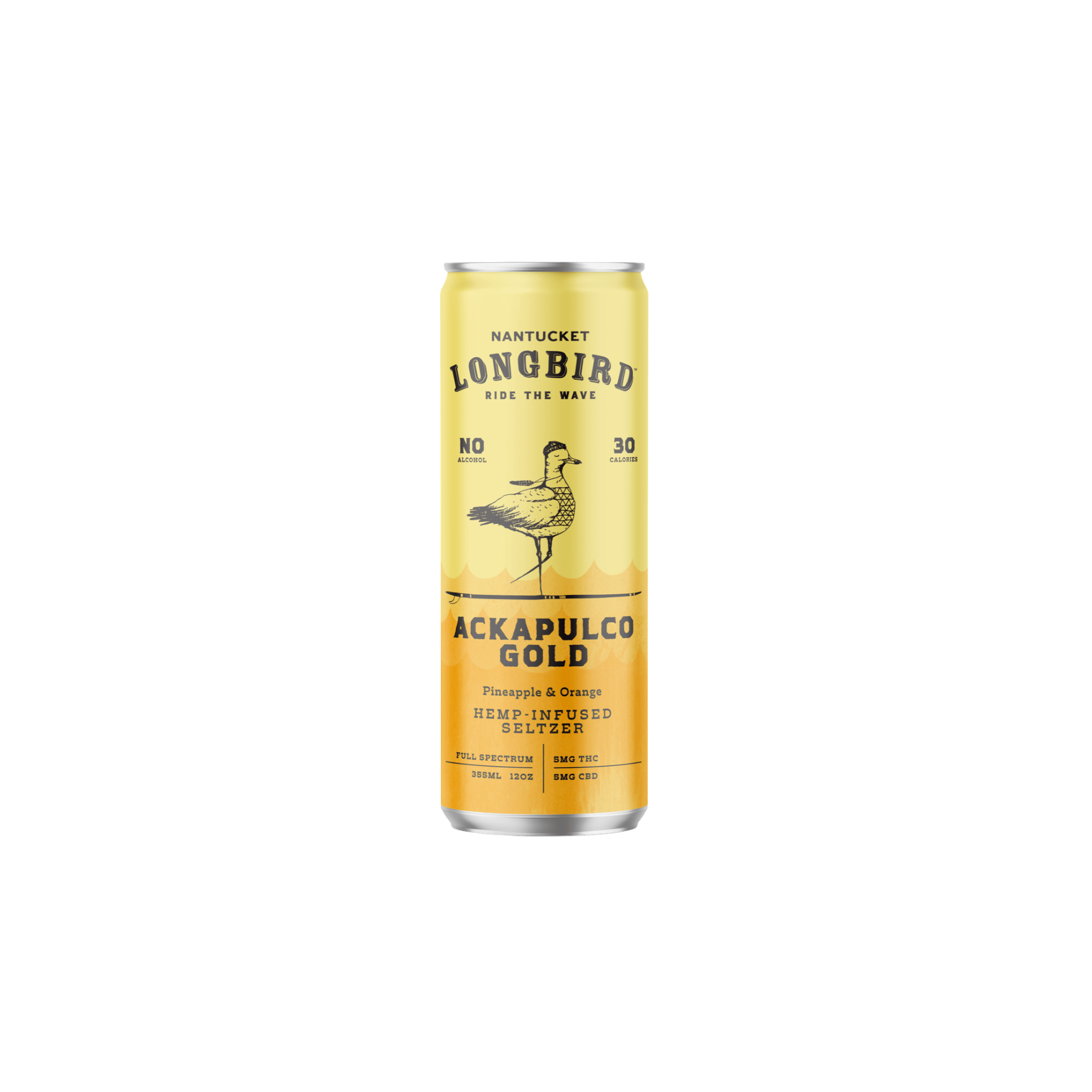 Nantucket Longbird - Ackapulco Gold - Hemp-Infused Seltzer - 12oz 4pk Can