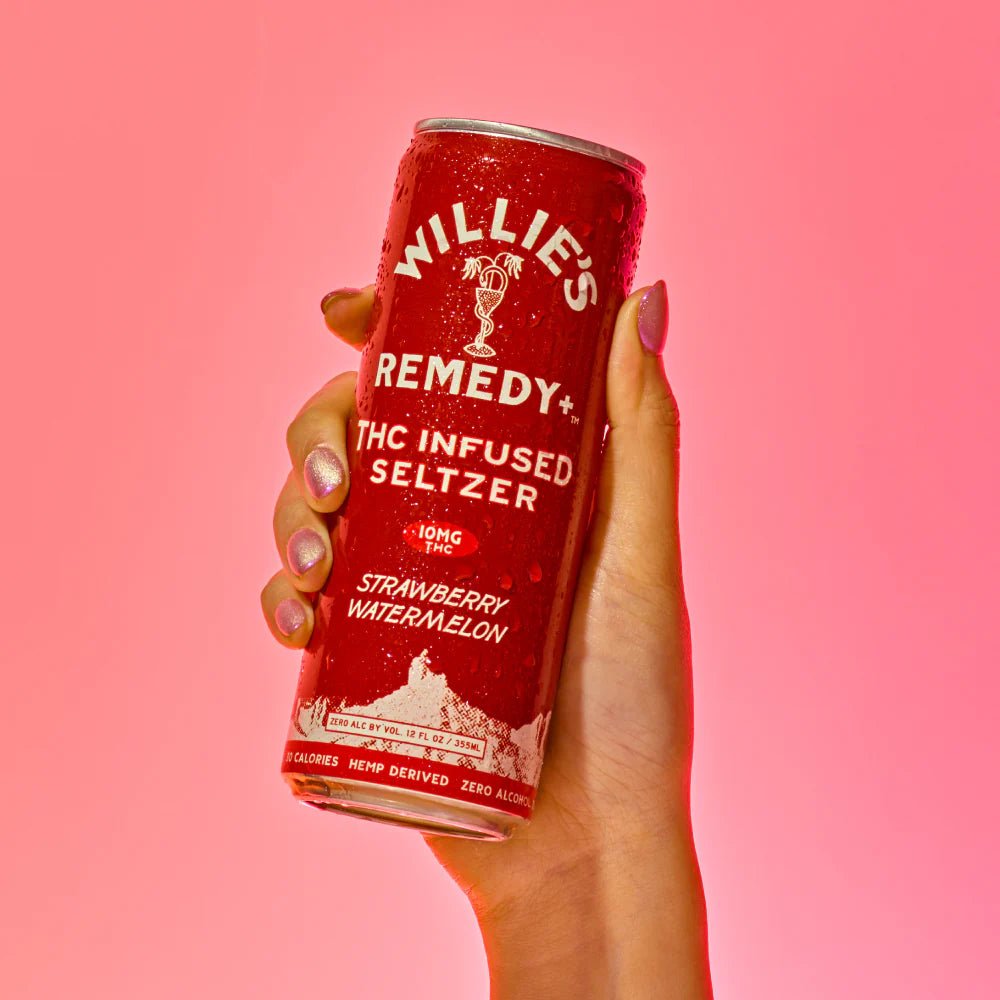 Willie's Remedy+ 10mg Strawberry Watermelon THC Infused Seltzer (12-pack)