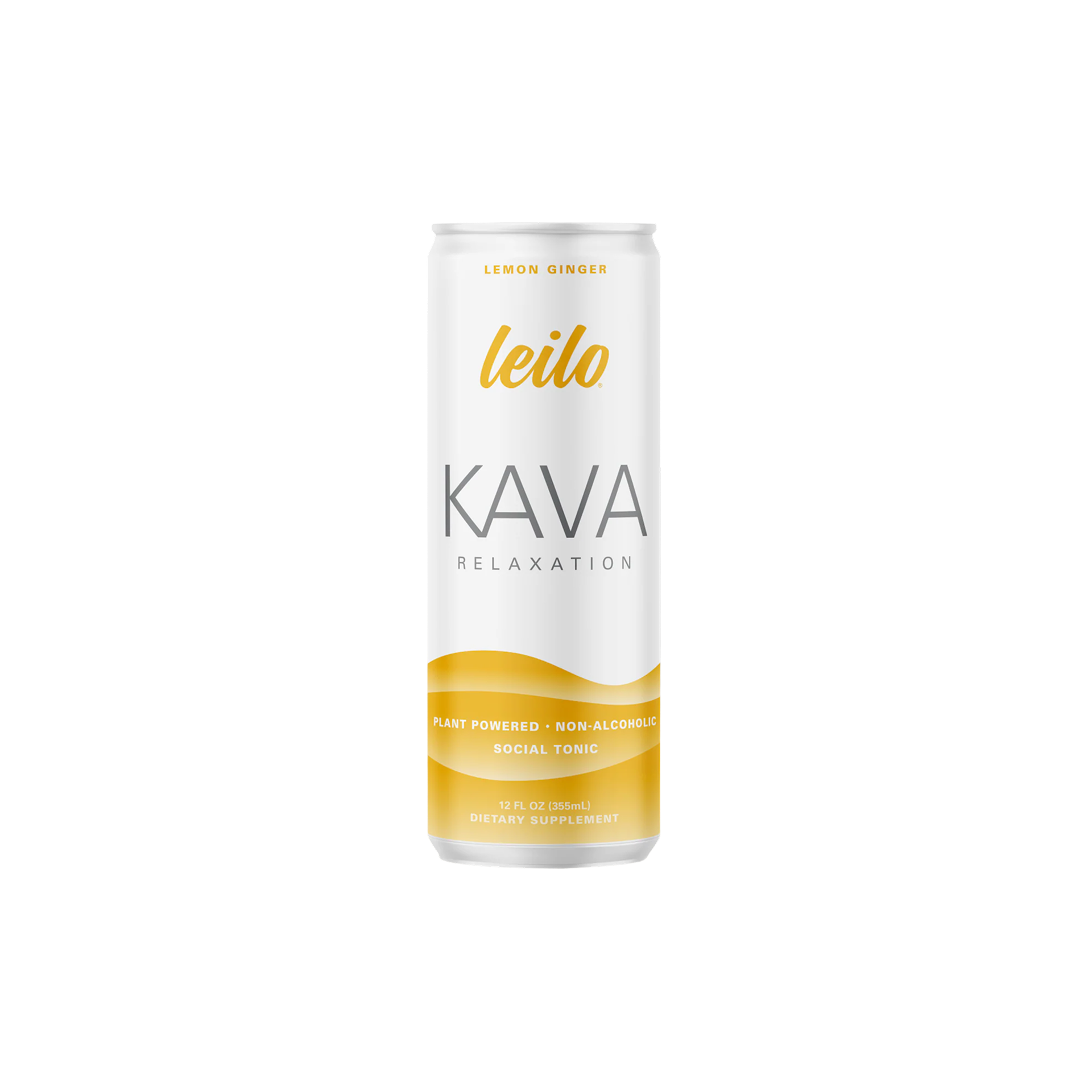 Kava relaxation supplement can with 'leilo' branding on a white background