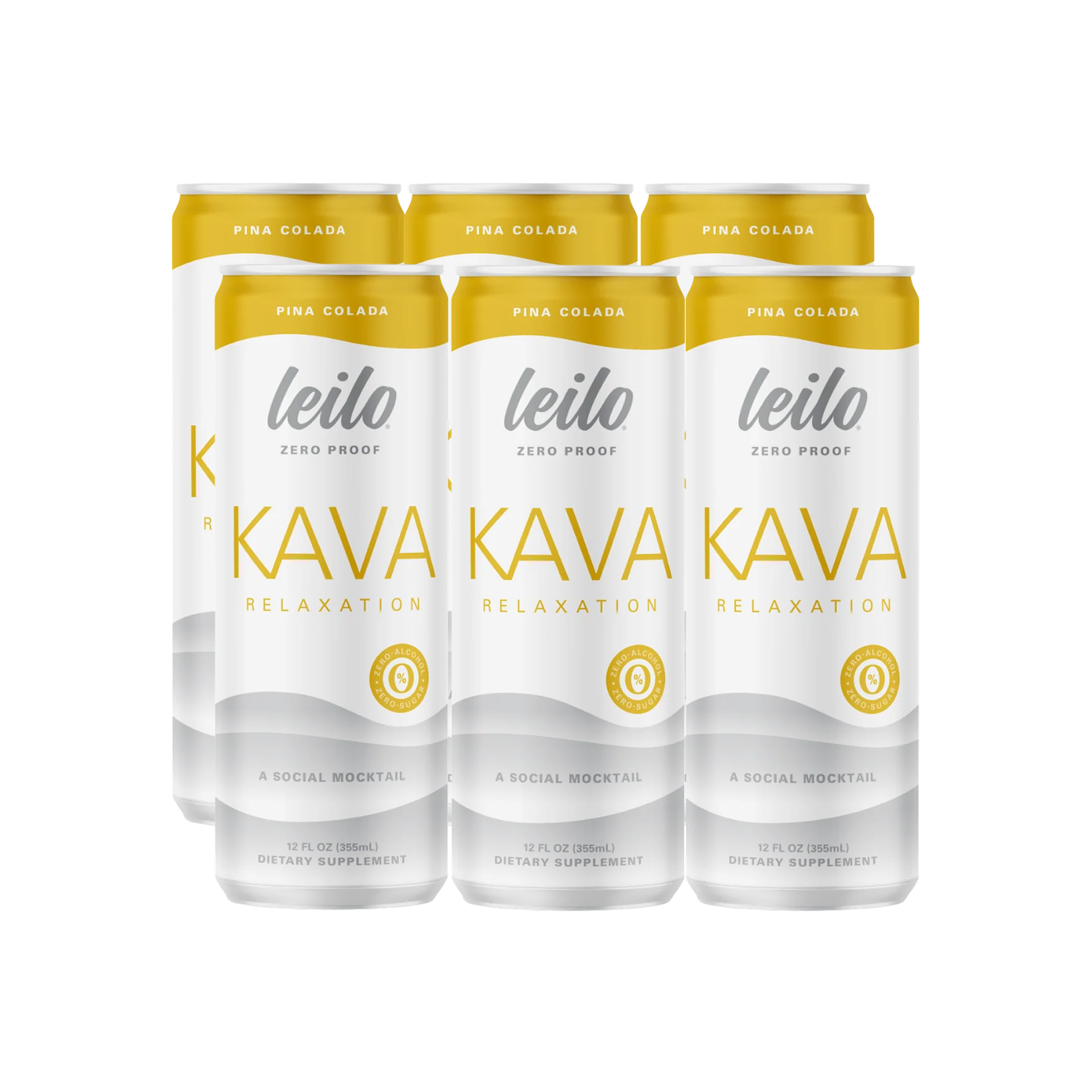 Pack of Leilo Pina Colada cans on a transparent background