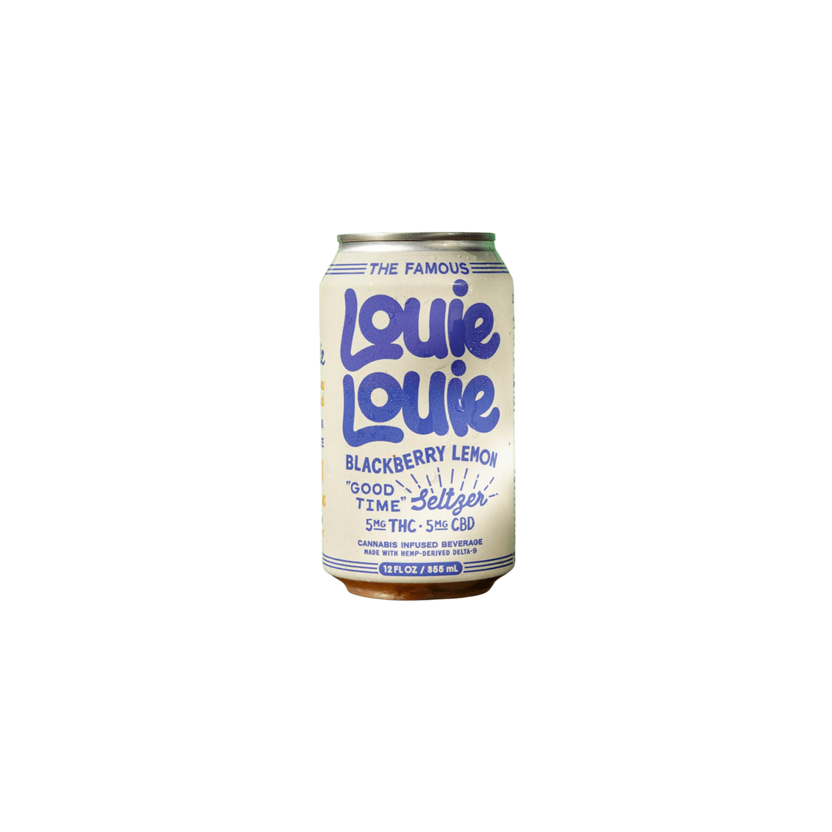 A can of Louie Louie Blackberry Lemon on a transparent background