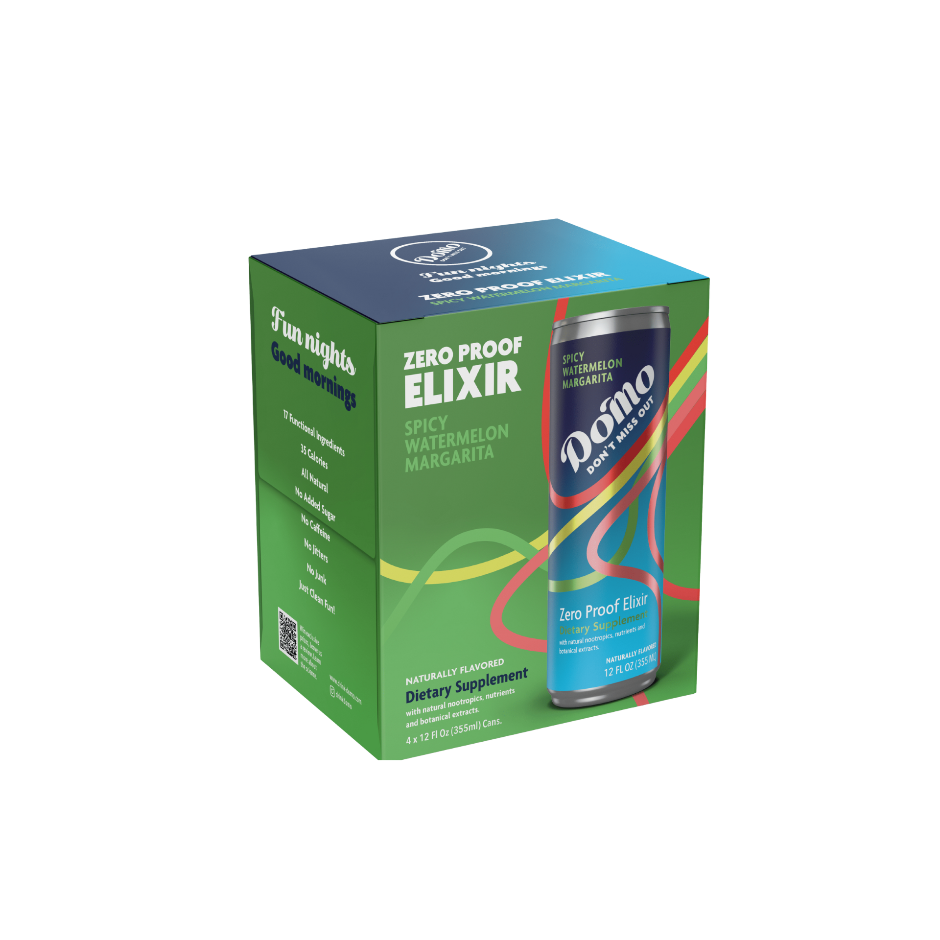 Do'Mo - Spicy Watermelon Margarita - Functional Beverage - 4pk 12oz can