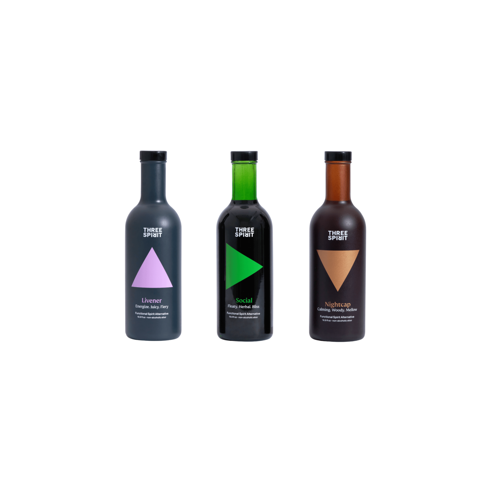 Three Spirit Three Pack - Livener, Social Elixir, Nightcap