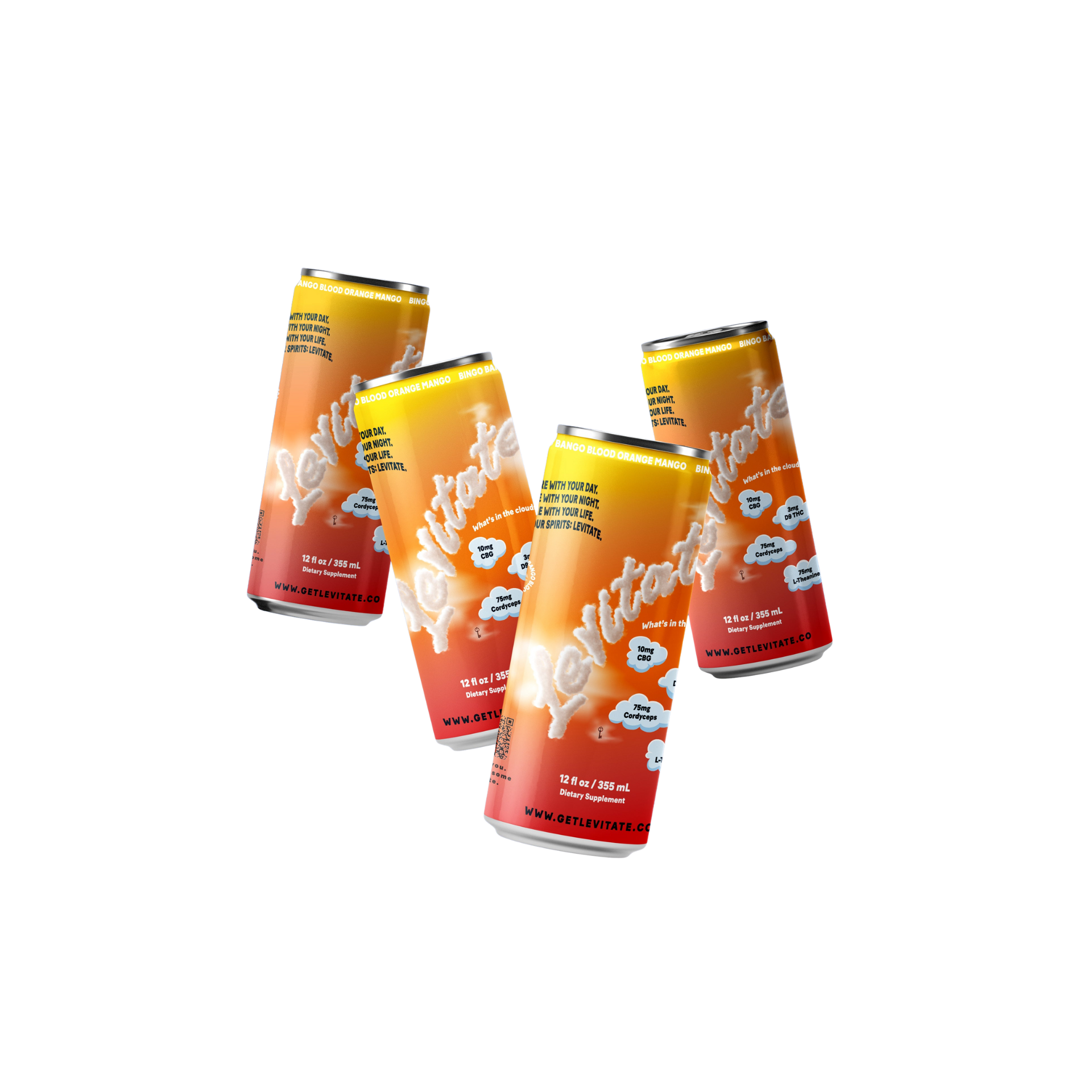 Levitate Bingo Bango Blood Orange Mango - 4 pack - Buzz by Boisson