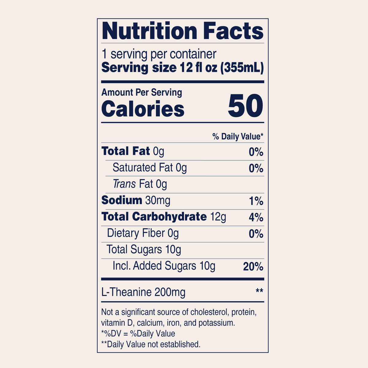 Willie's Remedy THC Infused Iced Tea 10mg Nutrition Facts
