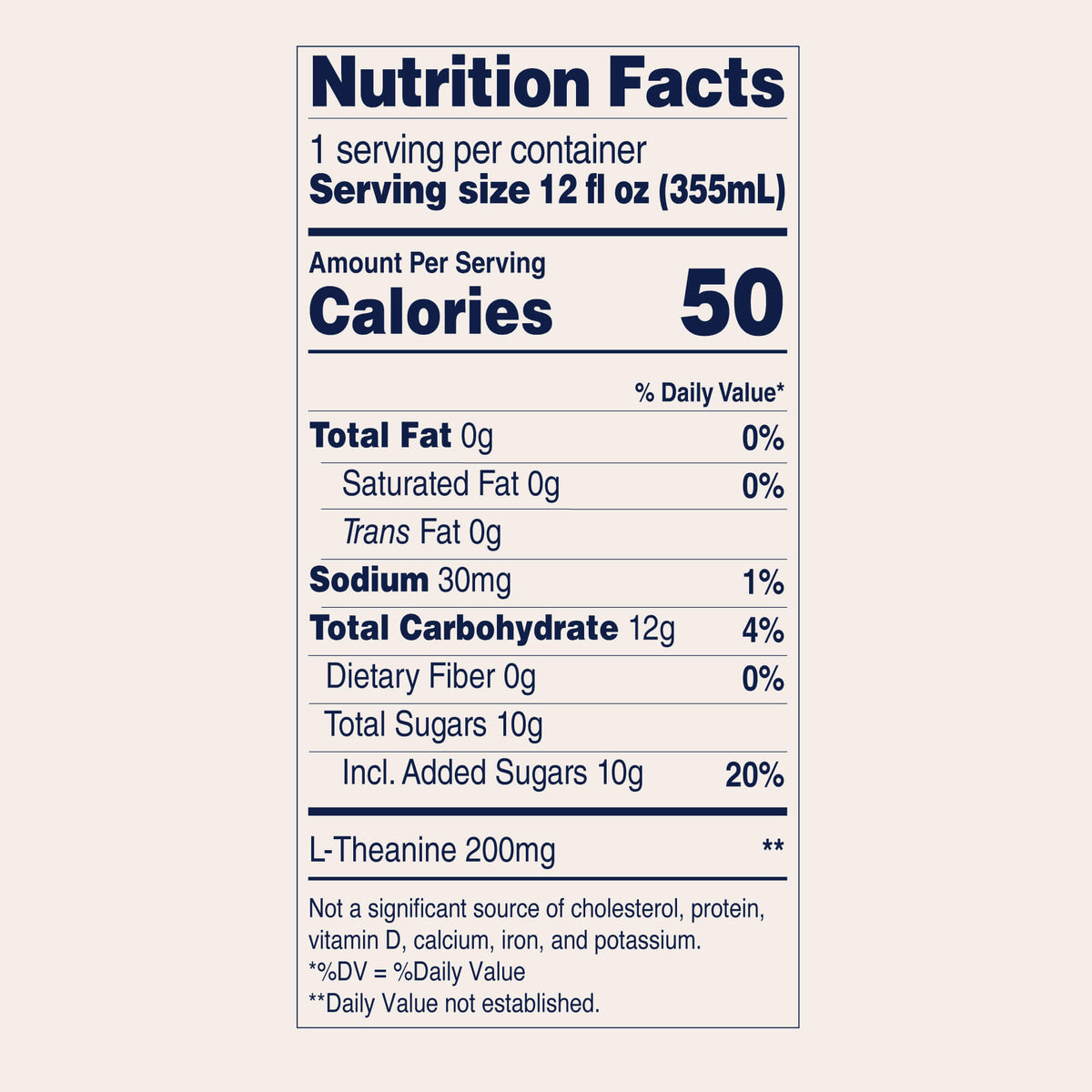 Willie's Remedy THC Infused Iced Tea 5mg Nutrition Facts