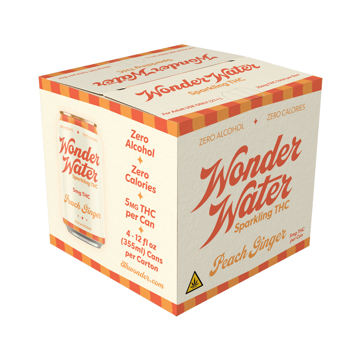 Wonder Water 5mg Sparkling THC Peach Ginger