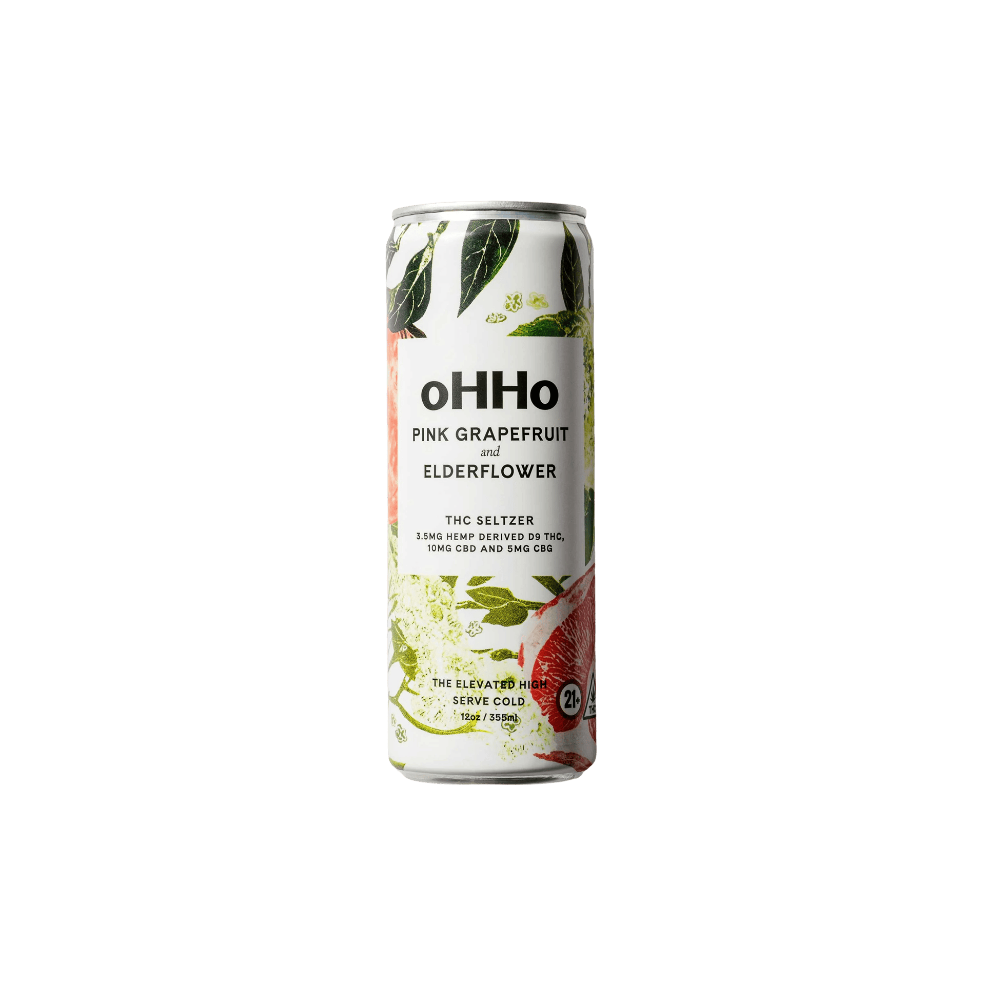 oHHo Pink Grapefruit and Elderflower Infused Seltzer - 3.5mg 