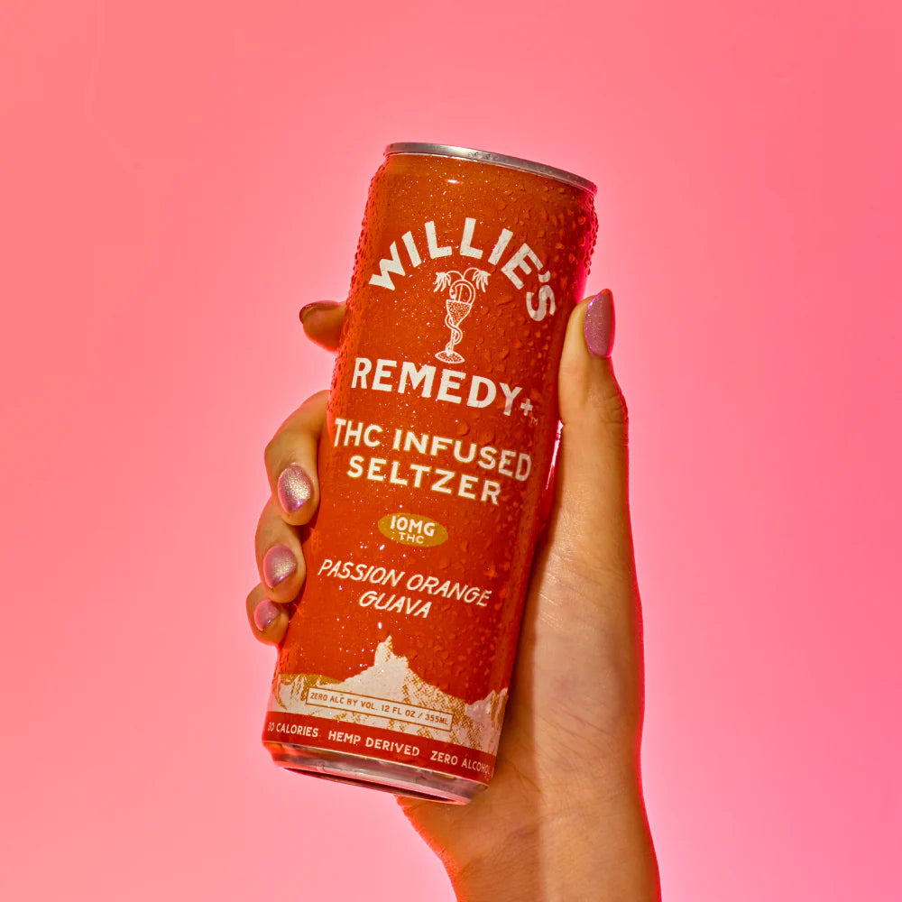 Willie's Remedy+ 10mg Passion Orange Guava THC Infused Seltzer (8-pack)